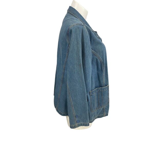 Denim & Co Blazer Womens 3x Blue Jacket Work Office Basic Festival Ranch America - Picture 11 of 16